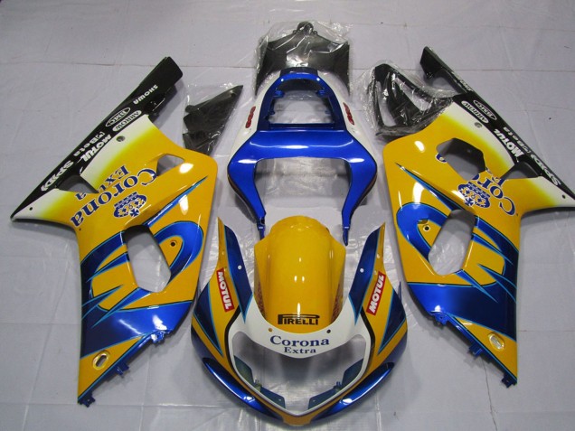 Carenados Moto Suzuki GSXR 600 / GSXR 750 2001-2003 - Amarillo Azul Blanco Corona Motul Baratos