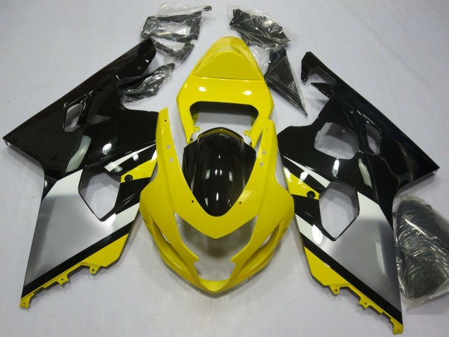 Carenados Moto Suzuki GSXR 600 / GSXR 750 2004-2005 - Amarillo Plata Negro OEM Estilo Baratos