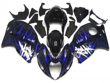 Carenados Moto Suzuki GSXR 1300 1996-2007 - Negro Brillante Azul Profundo Llama Baratos