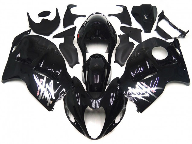 Carenados Moto Suzuki GSXR 1300 1996-2007 - Negro Brillante Plata Calcomanías Baratos