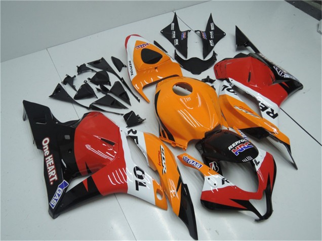 Kits Completo Carenado Moto Honda CBR600RR 2009-2012 - Naranja Blanco Rojo Negro Brillante Repsol Baratos