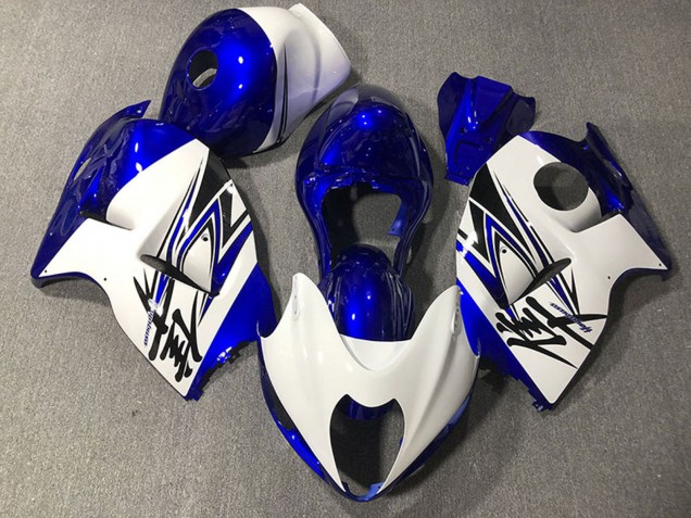 Carenados Moto Suzuki GSXR 1300 1996-2007 - Blanco Brillante Azul Profundo Baratos