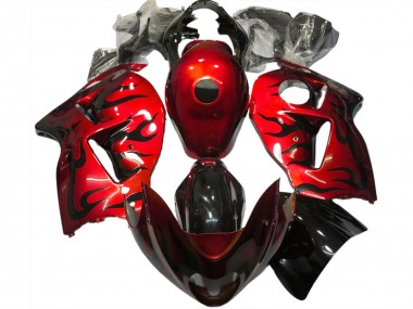 Carenados Moto Suzuki GSXR 1300 1996-2007 - Rojo Negro Llama Baratos