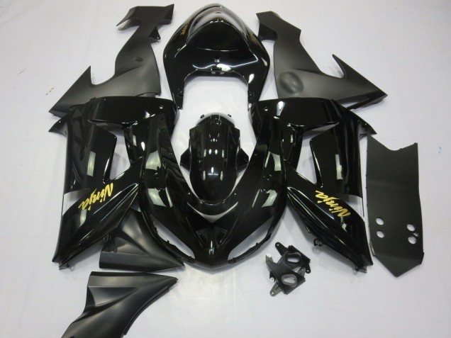 Carenados Moto Kawasaki ZX10R 2006-2007 - Negro Brillante Negro Mate Oro Baratos