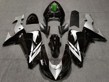 Carenados Moto Kawasaki ZX10R 2006-2007 - Negro Brillante Plata Baratos
