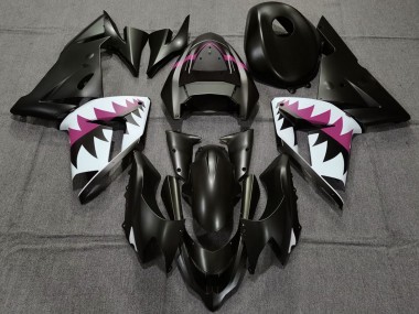 Carenados Moto Kawasaki ZX10R 2004-2005 - Negro Mate Rosa Tiburón Baratos