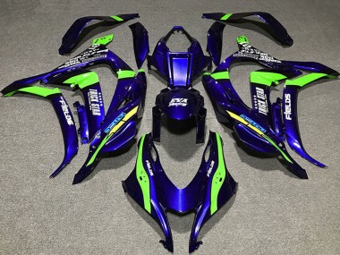 Carenados Moto Kawasaki ZX10R 2016-2020 - Azul Profundo Verde Trick Star EVA Racing Baratos