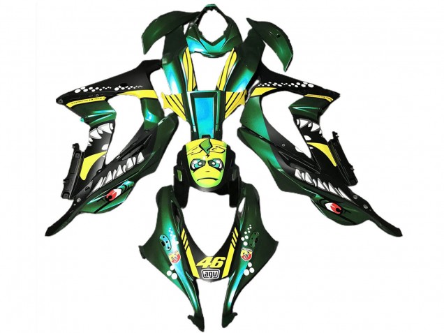 Carenados Moto Kawasaki ZX10R 2016-2020 - Verde Bosque Amarillo Tiburón 46 Baratos