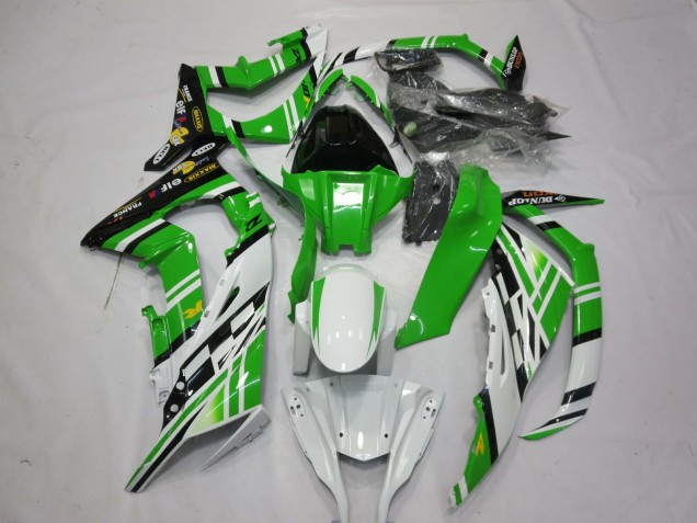 Carenados Moto Kawasaki ZX10R 2011-2015 - Blanco Verde Amarillo Negro Maxxis Dunlop Baratos