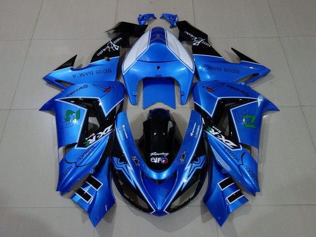 Carenados Moto Kawasaki ZX10R 2006-2007 - Azul Líquido Negro Brillante Baratos
