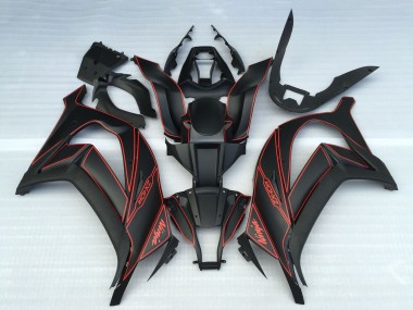Carenados Moto Kawasaki ZX10R 2011-2015 - Negro Mate Rojo Baratos