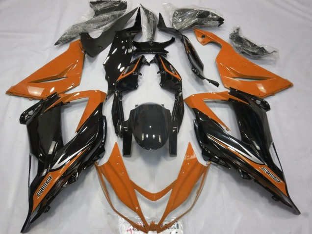 Carenados Moto Kawasaki ZX6R 2013-2018 - Naranja Negro Brillante Baratos