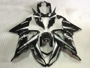 Carenados Moto Kawasaki ZX6R 2013-2018 - Negro Brillante Blanco Baratos