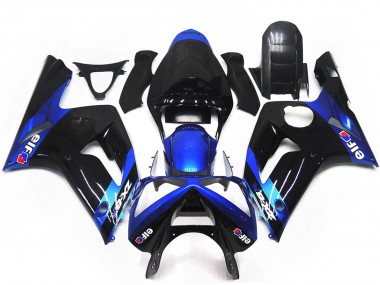 Carenados Moto Kawasaki ZX6R 2003-2004 - Azul Negro Brillante Elf Baratos