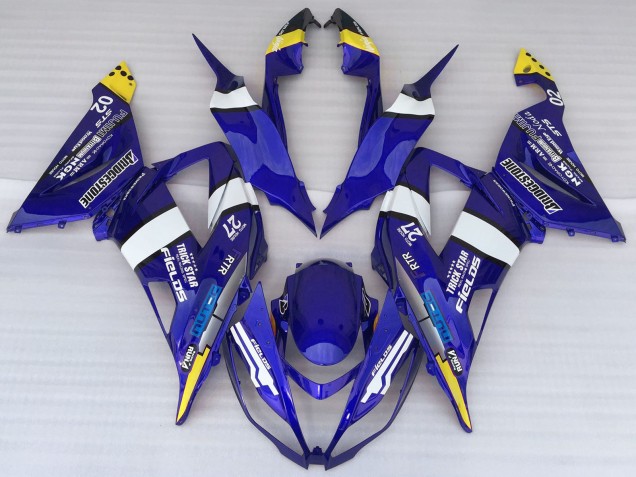 Carenados Moto Kawasaki ZX6R 2013-2018 - Azul Blanco Amarillo Trick Star Bridgestone Baratos