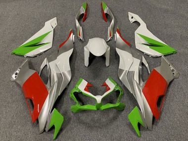 Carenados Moto Kawasaki ZX6R 2019-2022 - Blanco Plata Verde Rojo Baratos