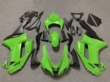 Carenados Moto Kawasaki ZX6R 2007-2008 - Verde Brillante Negro Mate Baratos