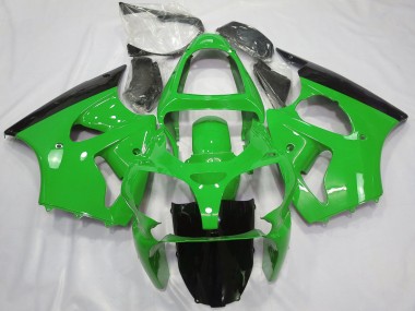 Carenados Moto Kawasaki ZX6R 2000-2002 - Verde Negro Brillante Baratos