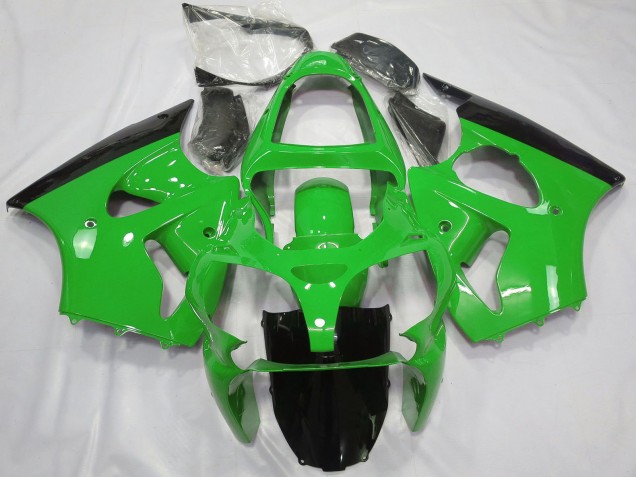 Carenados Moto Kawasaki ZX6R 2000-2002 - Verde Negro Brillante Baratos