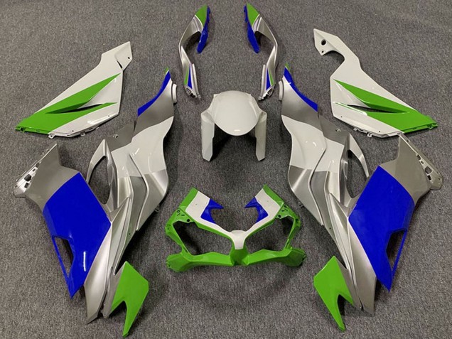 Carenados Moto Kawasaki ZX6R 2019-2022 - Blanco Plata Verde Azul Baratos