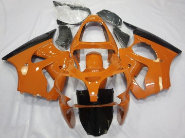 Carenados Moto Kawasaki ZX6R 2000-2002 - Naranja Negro Brillante Baratos
