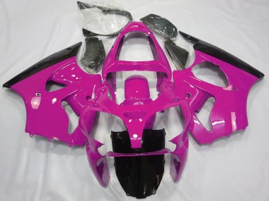 Carenados Moto Kawasaki ZX6R 2000-2002 - Rosa Negro Brillante Baratos