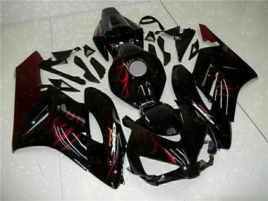 Carenados Moto Honda CBR1000RR 2004-2005 - Negro Brillante Rojo Llama Baratos
