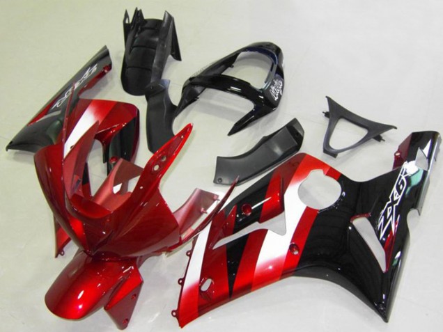 Carenados Moto Kawasaki ZX6R 2003-2004 - Rojo Blanco Negro Brillante Baratos