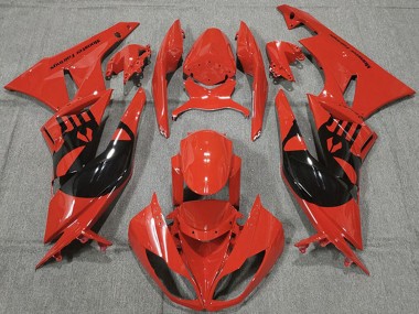 Carenados Moto Kawasaki ZX6R 2009-2012 - Rojo Negro Brillante Punisher Baratos
