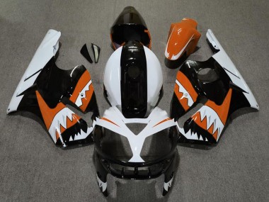 Carenados Moto Kawasaki ZX12R 2002-2006 - Naranja Negro Blanco Tiburón Baratos