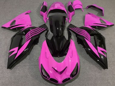 Carenados Moto Kawasaki ZX14R 2006-2011 - Rosa Negro Brillante Baratos