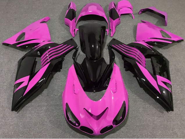 Carenados Moto Kawasaki ZX14R 2006-2011 - Rosa Negro Brillante Baratos