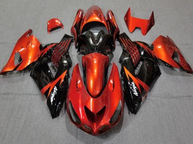 Carenados Moto Kawasaki ZX14R 2006-2011 - Rojo Negro Brillante Baratos