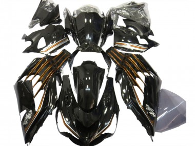 Carenados Moto Kawasaki ZX14R 2012-2024 - Negro Brillante Naranja Baratos