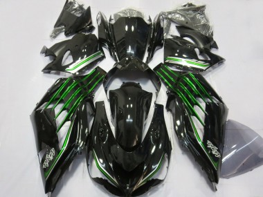 Carenados Moto Kawasaki ZX14R 2012-2024 - Negro Brillante Verde Baratos