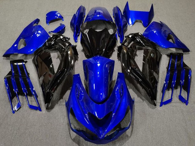 Carenado Moto Kawasaki ZX14R 2012-2024 - Azul Negro Brillante Baratos