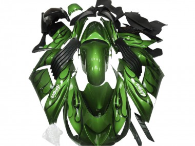 Carenados Moto Kawasaki ZX14R 2006-2011 - Verde Negro Llama Baratos