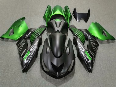 Carenados Moto Kawasaki ZX14R 2006-2011 - Verde Negro Mate Baratos