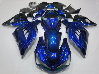 Carenados Moto Kawasaki ZX14R 2012-2024 - Azul Negro Brillante Baratos