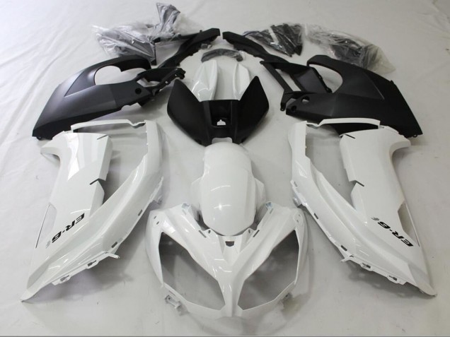 Carenados Moto Kawasaki Ninja ER6F 2009-2011 - Blanco Brillante Negro Mate Baratos
