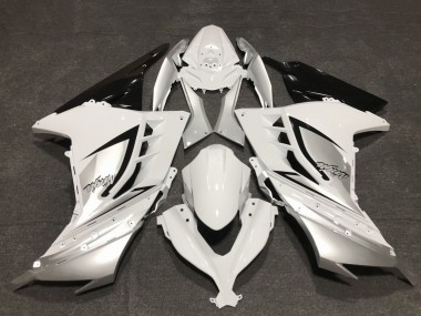 Carenados Moto Kawasaki Ninja 300 2013-2024 - Blanco Brillante Plata Negro Baratos