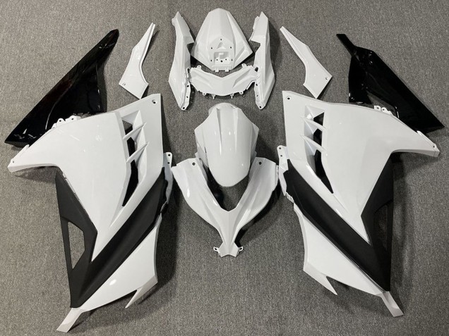 Carenados Moto Kawasaki Ninja 300 2013-2024 - Blanco Negro Baratos