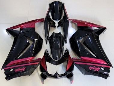 Carenados Moto Kawasaki Ninja 250 2008-2012 - Negro Brillante Rojo Baratos