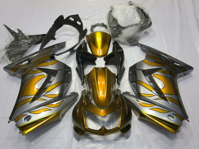 Carenados Moto Kawasaki Ninja 250 2008-2012 - Plata Oro Llama Baratos