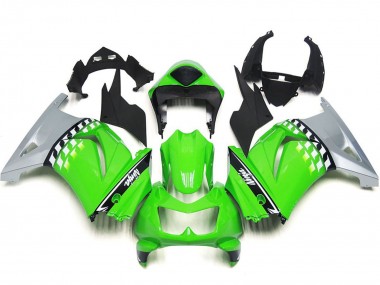 Carenados Moto Kawasaki Ninja 250 2008-2012 - Verde Plata Negro Baratos