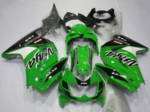 Carenados Moto Kawasaki Ninja 250 2008-2012 - Verde Blanco Negro Baratos