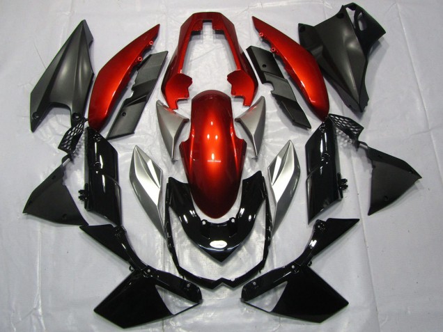 Carenados Moto Kawasaki Z1000 2010-2013 - Rojo Plata Negro Brillante Baratos