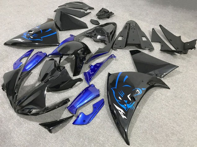 Carenados Moto Yamaha R1 2009-2011 - Negro Brillante Azul Panther Baratos