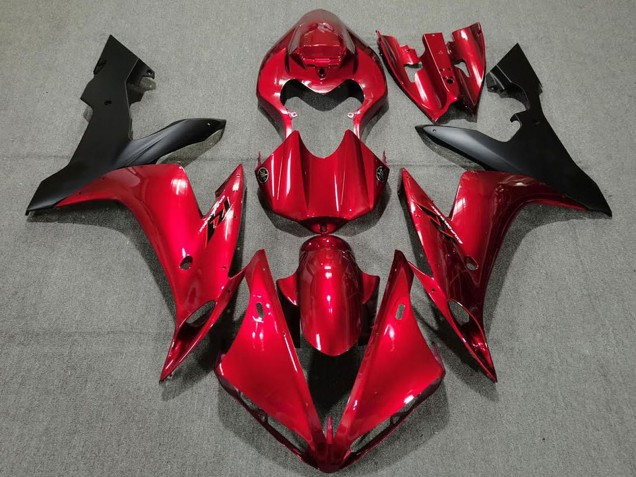 Carenados Moto Yamaha R1 2004-2006 - Rojo Caramelo Negro Mate Baratos