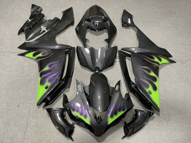 Carenados Moto Yamaha R1 2007-2008 - FibraCarbono Verde Púrpura Llama Baratos